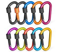 RAVN HAMAN 10 x Mosquetones - Colorido - - Mosquetón con Cierre de Rosca de hasta 30 kg - - Mosquetones para Interior y Exterior - - Ganchos para hamacas, Sacos de Boxeo, llaveros, etc.