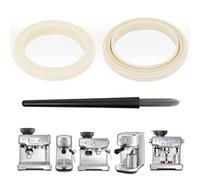 RAVNIX 2 unidads Anillos Sellado Silicona 54mm + Cepillo Limpieza, Compatible Sage Barista Express, Repuesto para espresso sin fugas, optimiza extracción y mantenimiento