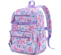 RAVUO Mochila Niña, Linda Mochilas Escolares 6-9 Años Impermeable Mochila Infantil con Correa Pecho Ligero Mochila Mariposa para Guarderia Primaria Preescolar 15.5L
