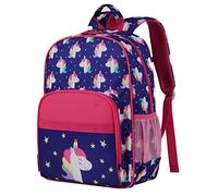 RAVUO Mochila Niña, Linda Mochilas Escolares 6-9 Años Impermeable Mochila Infantil Grande con Correa Pecho Ligero Mochila Unicornio Niña para Guarderia Primaria Preescolar 15.5L