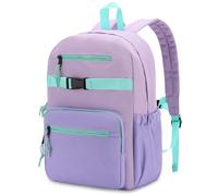 RAVUO Mochila Niña, Linda Mochilas Escolares Chica 6-9 Años Impermeable Mochila Infantil con Correa Pecho Ligero Mochila Casual para Guarderia Primaria Preescolar 15.5L,Morado