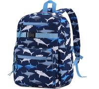 RAVUO Mochila Niño,Linda Mochilas Infantil Niños 6-9 Años Impermeable Mochila Escolares con Correa Pecho Ligero Mochila Tiburón para Guarderia Primaria Preescolar 15.5L
