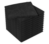 Ravytha 12 Piezas Paños de Limpieza de Microfibra, Trapos de Cocina, Bayetas de Microfibras, Bayeta de Microfibra, Balletas Trapo Paño, para Baño, Cocina, Coche y Vidrio, Reutilizable(Negro)