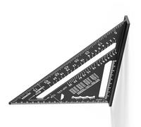 Ravytha 180 mm Escuadra carpintero, Regla Triangular Métrica de Aluminio, Triángulo de Carpintería Engrosado 45-90 Grados, Herramientas de Carpintero para Medir, Marcar, Cortar (negro)