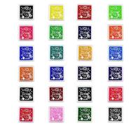 Ravytha 24 Colores Almohadilla Tinta, Tinta para Huellas, Lavable Almohadillas de Sellos para Niños, Tinta Colores Huellas Tinta de Colores para Sellos Tinta Sellos Scrapbooking DIY Crear Tarjetas