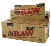 RAW 200's Classic - Papel de fumar natural sin pliegue, 200 papeles por librito, 1 caja (40 libritos)