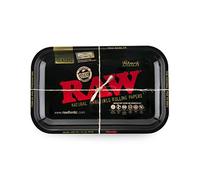 Raw - Bandeja pequeña Negra, de Metal, para Liar Tabaco (27,5 x 17,5 cm)