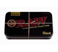 RAW Black Metal Tin Box - Caja de almacenamiento de metal pequeña (3 cajas)