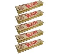 RAW Classic King Size Paper-Lote de 5 Cuadernos de Papel, Amarillo, pequeño