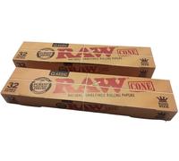 RAW Classic Preenrollado Cone King Size-2 x 32 unidades-109 mm-Basic64, Vegetales, Amarillo, Small