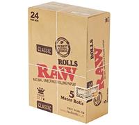 RAW Classic Rolls Slim-Caja con 24 Rollos de 5 m, Papel, Amarillo, Medium