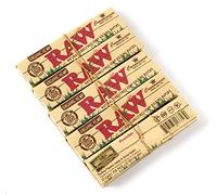 RAW papel de fumar Classic Connoisseur Kingsize Slim Skin con Roach Tips - Pack de 3