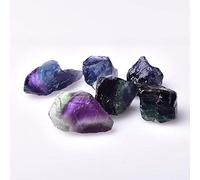 Raw Crystals Stone Minerals Amethyst Rose Quartz Irregular Shape Rough Rock Stone Aquarium Decoration (Color : Colored Fluorite, Size : 100g)