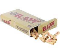 RAW Puntas preenrolladas naturales sin refinar en estaño, 100 puntas por lata