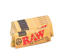 Raw Papeles para cigarrillos clásicos sin refinar 1.25 1 1/4 tamaño Pack de 6 Amarillo