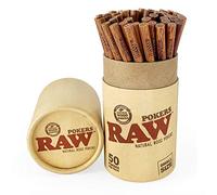 RAW Pókers de madera natural | Empaca, empuja y enrolla | 4.5 x .25 pulgadas cada palo de poking | Paquete de 50