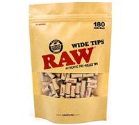RAW Papel de filtro de puntas anchas preenrolladas naturales Rolling RAW Tips 180 puntas