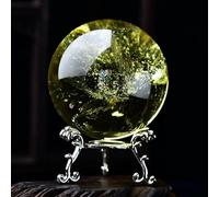 raw Quartz Sphere Ball Purple Yellow amethysts Citrines Crystal Stone Sphere Ball Decorative Ornaments,Yellow,80mm