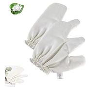 Raw Silk Massage Gloves, Dry Brushing Gloves for Body Exfoliation & Lymphatic Massage,Reusable & Gentle for Women & Men (1 Pair)