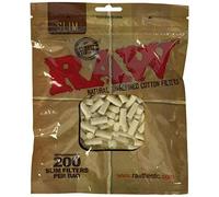 RAW Slim - Puntas de filtro de algodón natural sin refinar, 200 unidades, 6 mm, 1 paquete