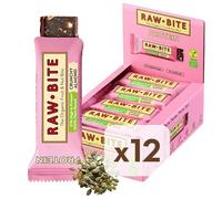 RawBite Barrita Ecológica Proteica con Almendra crujiente - Paquete de 12 x 45 gr - Total: 540 gr
