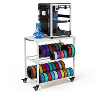 Raweao Estantería de Almacenamiento de Filamento, Soporte de Filamento para Bobinas de Impresora 3D, Estante de Filamentos Almacenamiento con Ruedas para Taller Oficina Casa (Blanco)