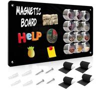 Raweao Tablero Magnética Pared 30x43.5x0.08cm, Pizarra Magnético de Pared para Imanes, Pantalla Magnética para Poner Imanes para Hogar, Oficina, Cocina, Aula(Negro - 1 Paquetes)