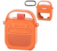 RAWECUD Funda de silicona para altavoz Bluetooth portátil Bose SoundLink Micro 2, accesorios para altavoz Micro 2, funda de silicona con asa y mosquetón (Sunset Peach)