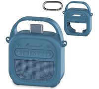 RAWECUD Funda de silicona para altavoz Bluetooth portátil Bose SoundLink Micro 2, accesorios para altavoz Micro 2, funda de silicona con asa y mosquetón (funda azul)