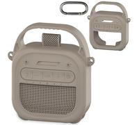 RAWECUD Funda de silicona para altavoz Bluetooth portátil Bose SoundLink Micro 2, accesorios para altavoz Micro 2, funda de silicona con asa y mosquetón (arenisca)