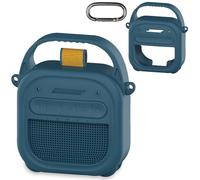 RAWECUD Funda de silicona para altavoz Bluetooth portátil Bose SoundLink Micro 2, accesorios para altavoz Micro 2, funda de silicona con asa y mosquetón (azul crepúsculo)