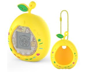 RAWECUD Funda de silicona para Tamagotchi Nano x Sanrio, carcasa protectora para Tamagotchi Nano x Accesorios Electrónicos Mascotas, Funda de silicona con cadena de bolas (amarillo)
