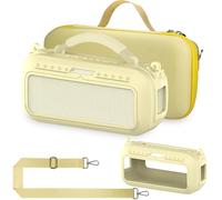 RAWECUD Funda protectora para altavoz Bluetooth portátil Bose SoundLink Max, accesorios funda rígida de transporte y funda de silicona con correa de transporte (amarillo cítrico)