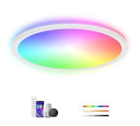 Rawhui Plafon Led Techo Regulable,24W RGB 3000K-6500K Lampara Techo con Mando,IP44 2400LM Plafones para Techo LED,Compatible Alexa/Google Assistant/Tuya,para Dormitorio Cocina Salon Ø29cm
