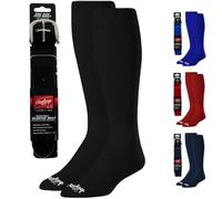 Rawlings BLTSOCKM-BLK-Cinturón de béisbol y calcetín (Juvenil Mediano/Negro), Unisex, M