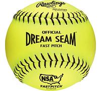 Rawlings C11BYLN NSA - Balón de sóftbol de Lanzamiento rápido con Costuras elevadas, 12 Unidades
