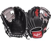 Rawlings | Guante de béisbol Foundation | Lanzamiento de mano derecha | 11.5 pulgadas - Pro I-Web | Negro/Gris