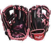 Rawlings | Guante de béisbol Serie R9 | 11.5 Pulgadas | Lanzamiento Derecho | Negro/Rosa