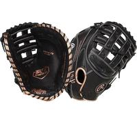 Rawlings Guante de softbol de lanzamiento rápido de la serie R9 | Guante de primera base de 12.5 pies | RHT | Pro H-Web | Negro