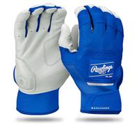 Rawlings Guantes de bateo de béisbol para adultos, color blanco/azul real, talla MED