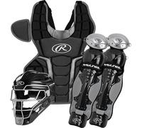 Rawlings | Juego de Receptor de béisbol de la Serie Renegade | Certificado NOCSAE | Edad Intermedia 12-15 | Negro/Plateado