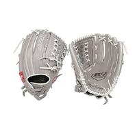 Rawlings R9 Fastpitch Softball Glove | Sizes 11.5"-13" | Multiple Styles Guante de sóftbol, Mujeres, Red de Cesta de Doble Encaje | Gris, 12" | Infield/Pitcher