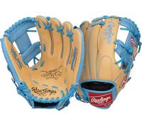 Rawlings Select Pro Lite Series Francisco Lindor - Guante de béisbol Juvenil | 11.5 Pulgadas | Lanzamiento a Mano Derecha | Camel/Azul Columbia