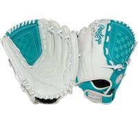 Rawlings | Shut out Series Guante de Softbol | 29,2 cm | Mano Derecha | Blanco/Azul Teal