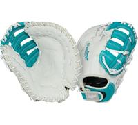 Rawlings Shut out Series - Guante de sóftbol de Primera Base, 12 Pulgadas, para lanzar a la Derecha, Blanco/Verde Azulado