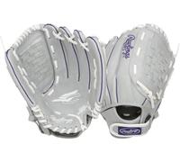 Rawlings Sure Catch Youth Softball Glove | Sizes 10"-12.5" | Multiple Styles Guante de sóftbol, Niñas, Gris/Morado, 12" | Ages 8-10