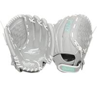 Rawlings Sure Catch Youth Softball Glove | Sizes 10"-12.5" | Multiple Styles Guante de sóftbol, Niñas, Gris/Menta, 11" | Ages 7-9