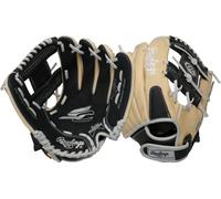 Rawlings T-Ball & Youth Baseball Glove | Sizes 9.5"-11.5" | Multiple Styles Sure Catch-Guante de béisbol Juvenil, Pulgadas, Red Pro I, Lanzamiento a Mano Derecha, Unisex, Negro y Camel, 11" | Ages 7-9