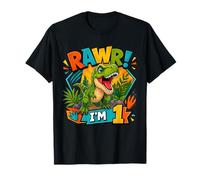 Rawr I'm 1 Cool T-Rex Dinosaur Jungle 1st Birthday Boy Camiseta