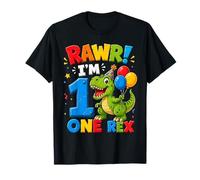 Rawr I'm 1 One Rex Dinosaur 1st Birthday Boy Party Camiseta